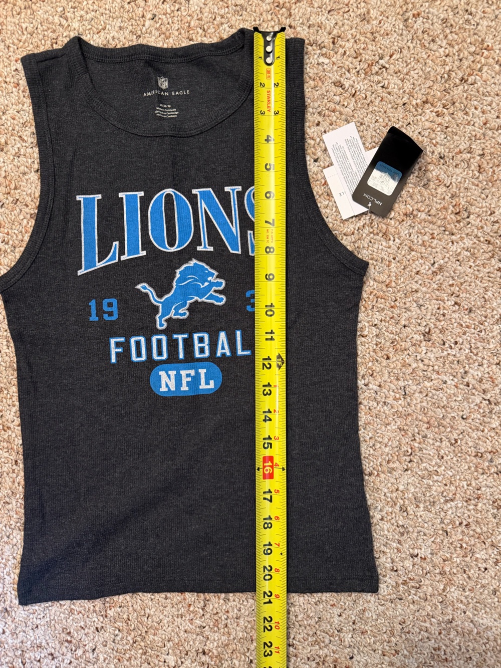 American Eagle Outfitters Black Tank with Blue Detroit Lions Graphic - Picture 8 of 8